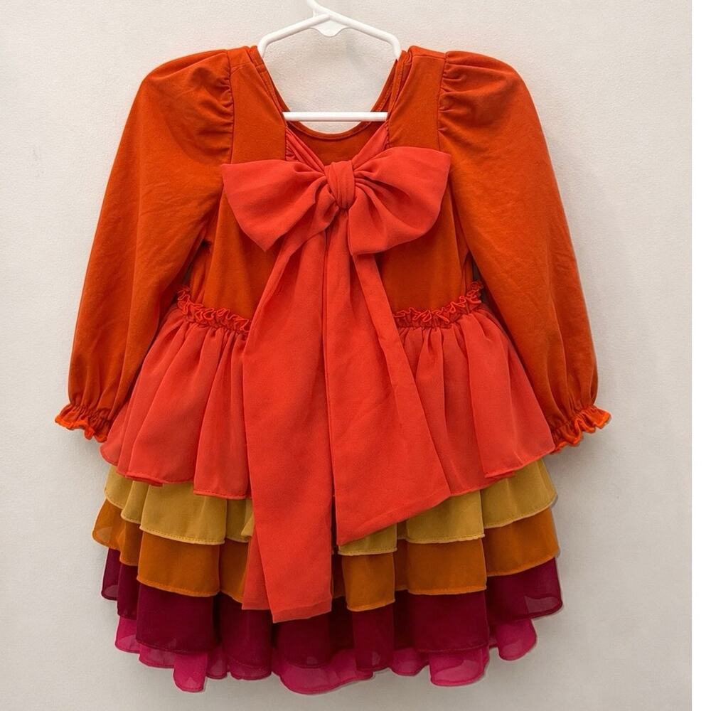 Millie Mae Falling Leaves Shortie Dress Girls 3T Fall Ruffle Boutique - Picture 3 of 8